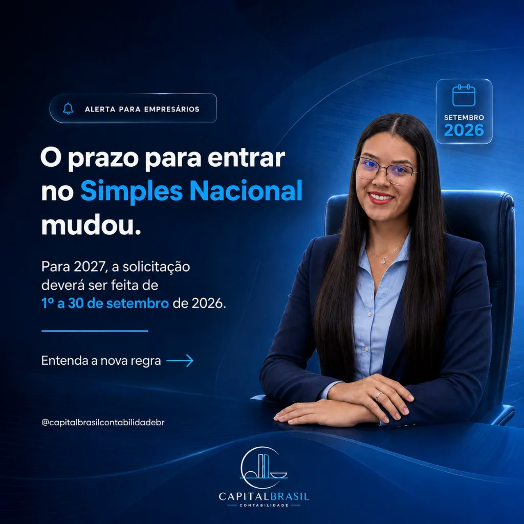 Post sobre o prazo do Simples Nacional, da Capital Brasil