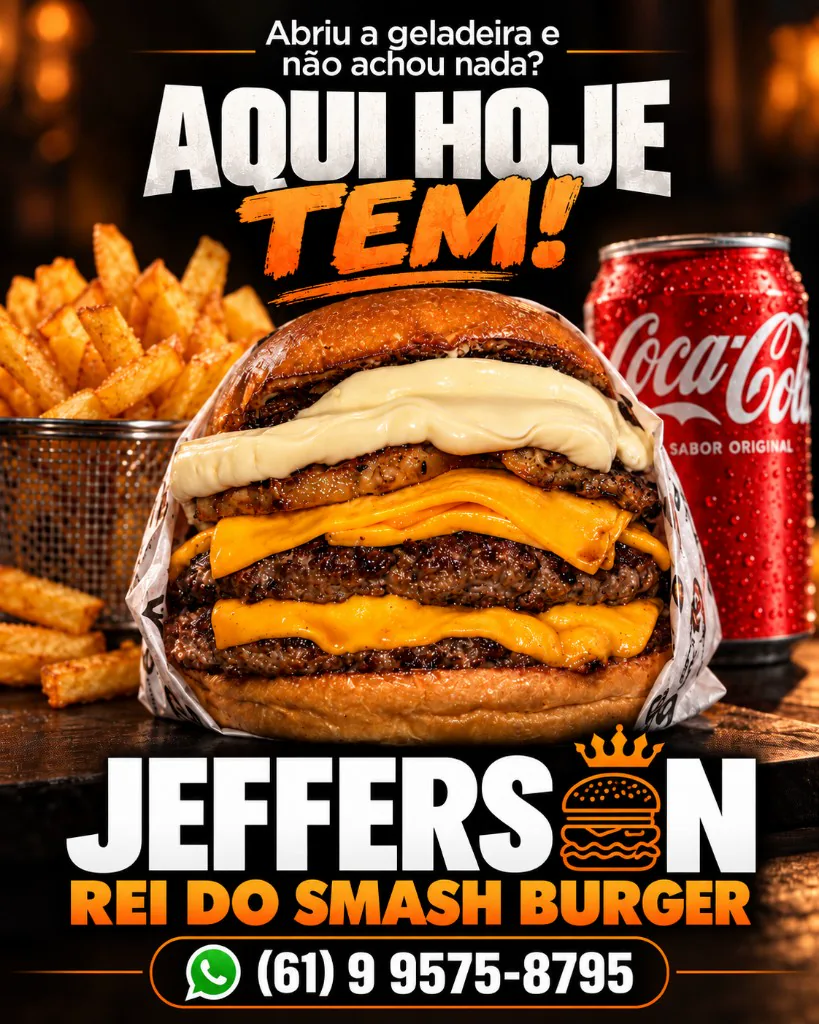 Post Aqui hoje tem, do Jefferson Rei do Smash Burger